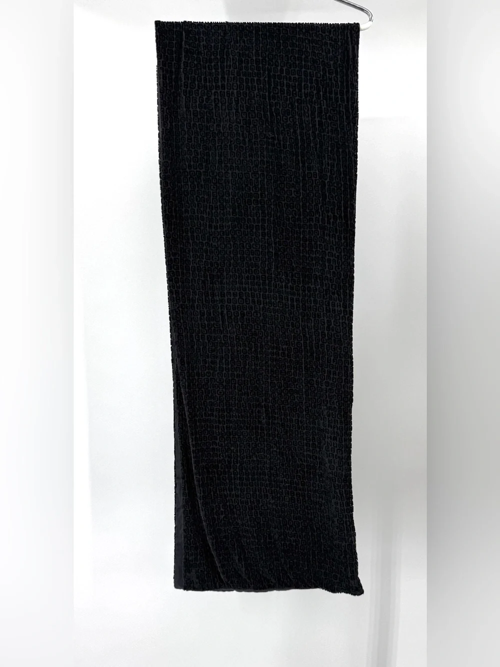 Large Black velvet Textured Scarf shawl quiet luxury